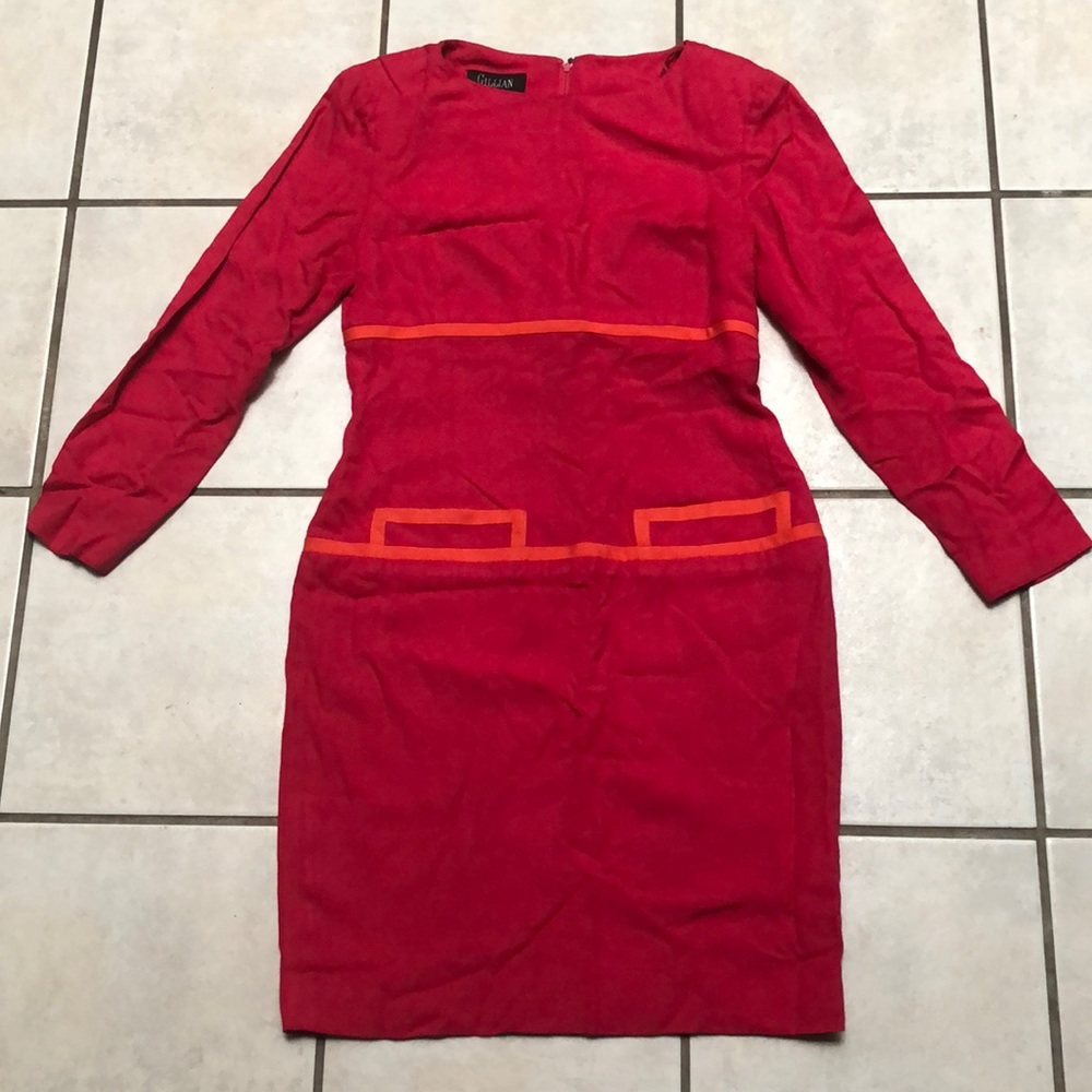 Vintage Hot Pink and Orange Dress